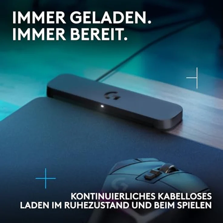 Logitech G POWERPLAY 2, Kabelloses Lade-Mauspad für kompatible Logitech G Gaming-Mäuse, 34,5 x 28,4 cm, 3,5 mm Höhe, für PC/Mac – Schwarz – Bild 2