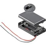 Wentronic Batteriehalter, 3x Micro AAA - geschlossenes Gehäuse mit Schalter