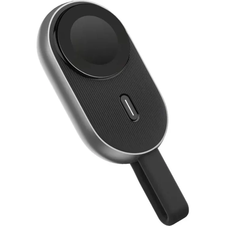Forcell F-Energy Mini Power Watch 1200mAh Schwarz, Kompakte Powerbank für Apple Watch mit integriertem USB-C-Kabel
