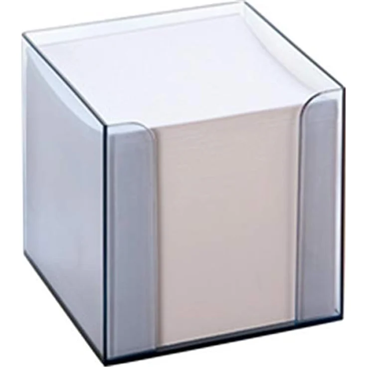 Folia Notizzettel Zettelbox 9,5x9,5x9,5cm, glasklar gefüllt mit weißem Notizpapier 70-75g – Bild 4
