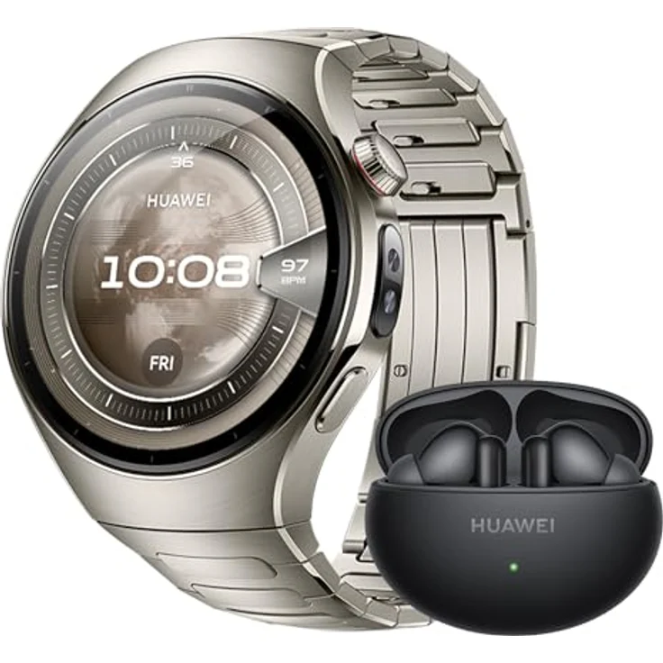 Huawei Watch 5 46mm, Smartwatch mit EKG, SpO2-Messung und eSIM, Schwarz – Bild 1