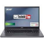 Acer Aspire 5 (A515-57-53QH) TechnikTipp | Laptop | 15,6" WQHD Display | Intel Core i5-12450H | 16 GB RAM | 512 GB SSD | Intel UHD Grafik | Windows 11 | QWERTZ Tastatur | Grau