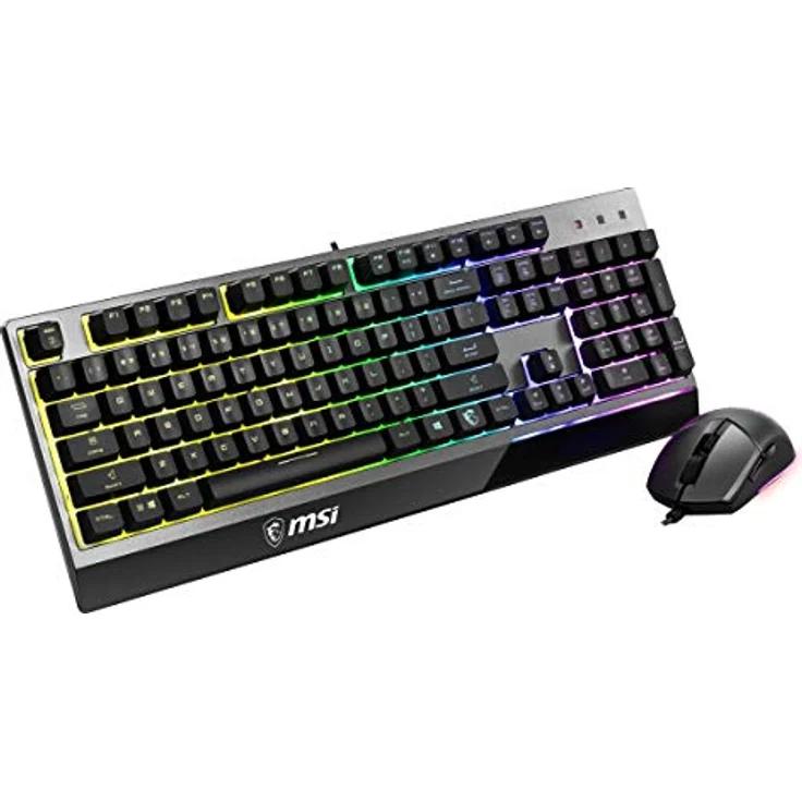 MSI Vigor GK30 IT Halbmechanische Gaming-Tastatur mit RGB-LED-Hintergrundbeleuchtung, Mystic Light, Multimedia-Hotkey-Tastatur + Maus, volle Größe, Schwarz – Bild 4