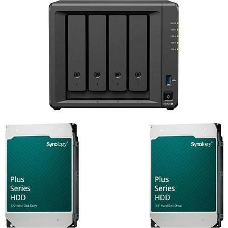 Synology DS925+ DiskStation, NAS mit 32 TB (2 x 16 TB) Plus 3.5" SATA 6Gb/s Festplatten, hohe Leistung und Datensicherheit