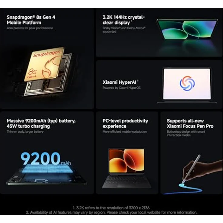 XIAOMI Pad 8, Tablet mit 128 GB Speicher, 11,2 Zoll Display, Gray – Bild 2