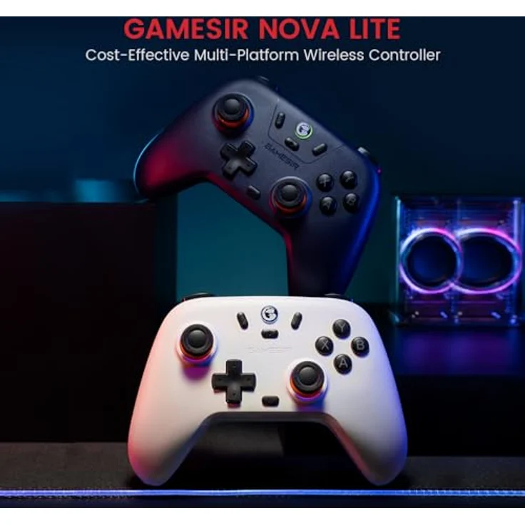 GameSir Nova Lite Wireless Controller, Tri-Mode Konnektivität, PC Gamepad Joystick für Windows PC/Switch/Stem/iOS/Android, mit Hall-Effekt Trigger, DualVibration, Turbo, Bewegung (Dunkelviolett) – Bild 2