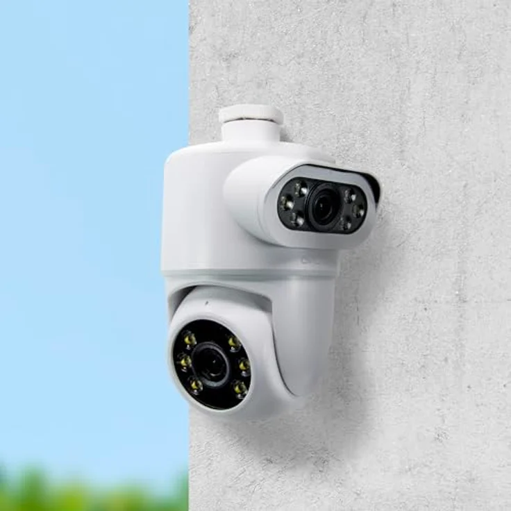 Avidsen HomeCam Dual PTZ, Motorisierte 2K-IP-Außenkamera mit zwei Objektiven, Nachtsicht und Smartphone-Benachrichtigung – Bild 2