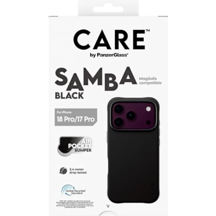 CARE by PanzerGlass Samba Case Black, Schutzhülle mit MagSafe für Apple iPhone 18 Pro | 17 Pro, sturz- und kratzfest, 2.4m sturzgeprüfter Schutz, selbstheilendes TPU-Material – Bild 3