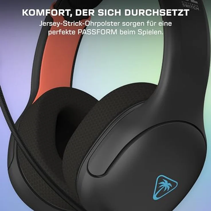 Turtle Beach Airlite Fit Wired Gaming Headset, Offiziell lizenziert für Nintendo Switch 2, 1 und OLED, 40-mm-Lautsprecher, Geräuschisolierende Ohrpolster, Anthrazitschwarz – Bild 3