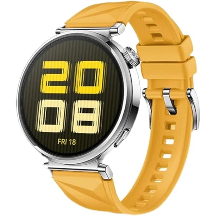 GIOPUEY Armband für Huawei Watch GT 6/GT 5 41mm/5 Pro 42mm, weiches Silikon, verschleißfest und atmungsaktiv, Ersatzarmband - yellow – Bild 1
