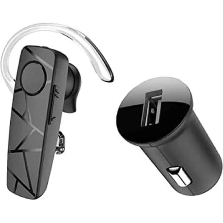 TELLUR Vox 60 Headset Bluetooth Handy, USB-C, Multipoint-Zwei verbundene Geräte gleichzeitig, 360° Drehung des rechten oder linken Ohrs, IOS, Android und PC, Autoladegerät enthalten