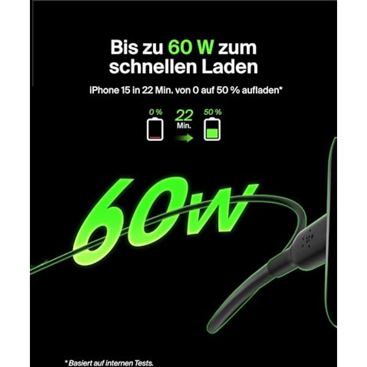 Belkin USB-C/USB-C Kabel PVC, 1 m, schwarz – Bild 2