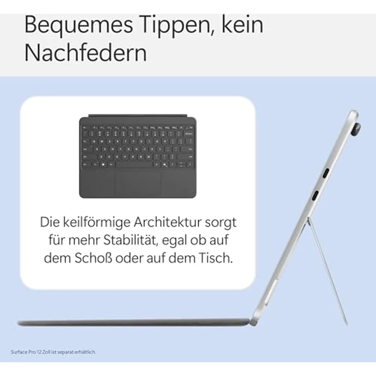 Microsoft Surface Pro 12" Keyboard mit Slim Pen, Hintergrundbeleuchtung, 360° Scharnier, Anthrazit, kompatibel mit Surface Pro (1. Edition) – Bild 2
