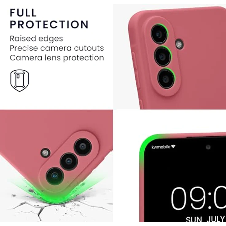 kwmobile Handyhülle für Samsung Galaxy A57 5G - weiches Silikon Case in Dark Rose, rutschfest und reißfest – Bild 3