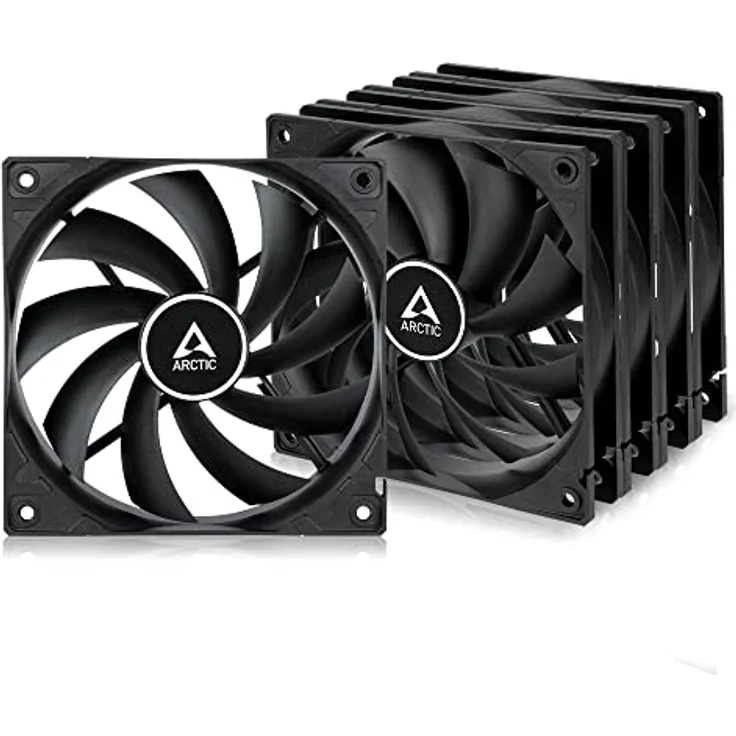 ARCTIC F12 PWM Lüfter, 120 mm Gehäuselüfter mit PWM-Regelung, 5 Stück, 230-1350 RPM, Schwarz – Bild 1