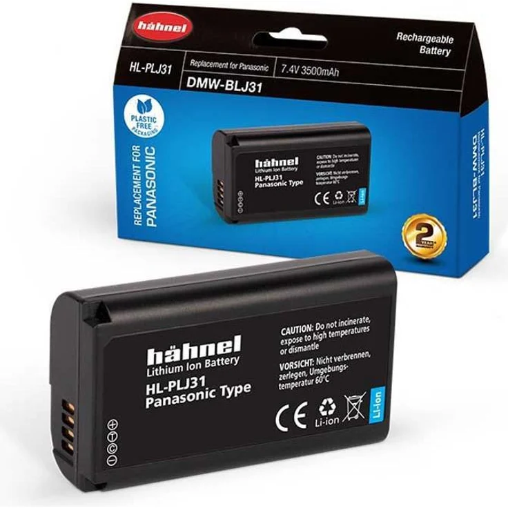 Hahnel HL-PLJ31 (DMW-BLJ31), Panasonic Akku mit 3500 mAh, 7,4 V, Lithium-Ion, Schwarz