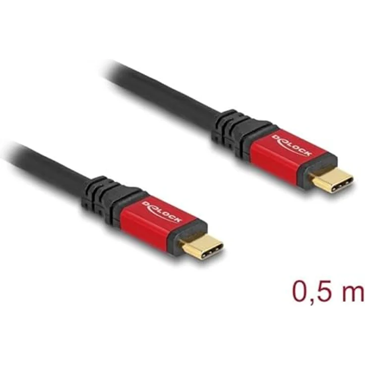 DeLOCK 80651 USB Kabel USB4 Gen 2x2, 0,5 m, USB C, Schwarz-Rot – Bild 2