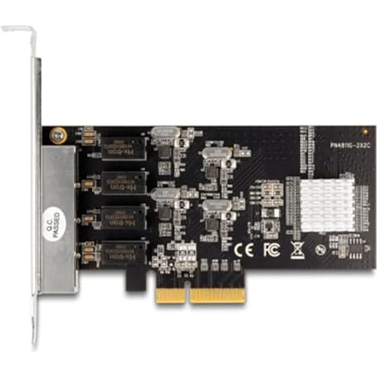 Delock Netzwerkkarte 4x RJ45 1Gbps, PCI-Express x4 (PCI-E x4), Silber – Bild 4