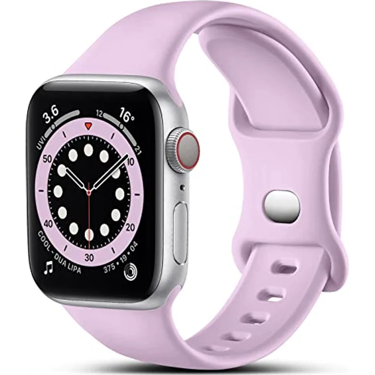 CeMiKa Silikon Sportarmband für Apple Watch 44mm 42mm 45mm 46mm 49mm, kompatibel mit iWatch Series 11 bis 1, lavendel, hautfreundlich und wasserdicht, einfach zu installieren – Bild 1