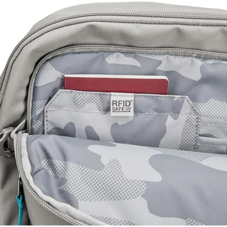 Pacsafe GO 34l, Notebook Rucksack aus recyceltem Polyester mit abschließbarem Hauptfach, Farbe Stone – Bild 8