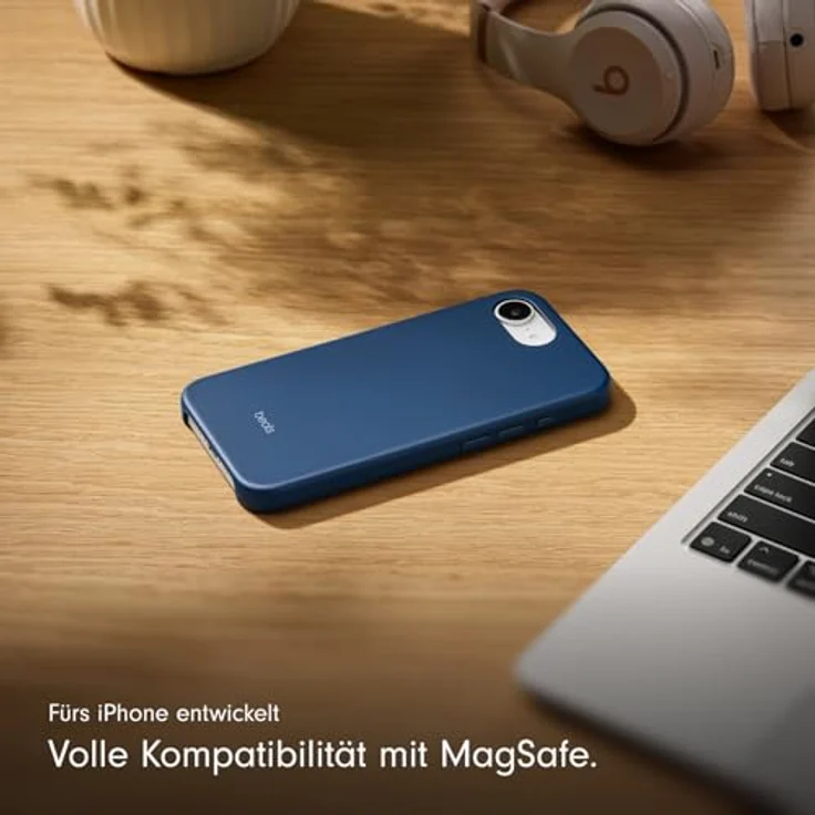Beats iPhone 17e Case, MagSafe, dünnes Hardshell-Case mit matte Oberfläche und Mikrofaserfutter, Felsblau – Bild 4