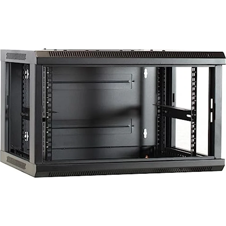 DSIT 6HE Netzwerkschrank (Serverschrank) 19 Zoll Wandmontage - mit Glastür (BxTxH) 600 x 450 x 367mm - Schwarz - Abschließbar - Traglast 60 kg - Robuste Konstruktion – Bild 5