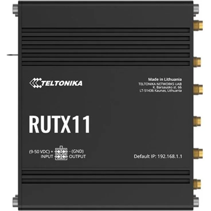 Teltonika RUTX11, Wireless Router mit WWAN, 4-Port-Switch, 1GbE, Wi-Fi 5, Dual-Band, 3G, 4G, Bluetooth 4.0 LE