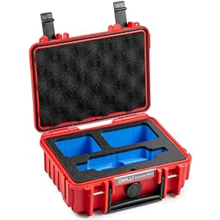 B&W International B&W action.case PP.23 rot für Insta360 X3 (Kamera Innentasche, 2.30 l), Kameratasche, Rot - Extrem stabiler Koffer für Insta360 X3, wasserdicht und stapelbar – Bild 1