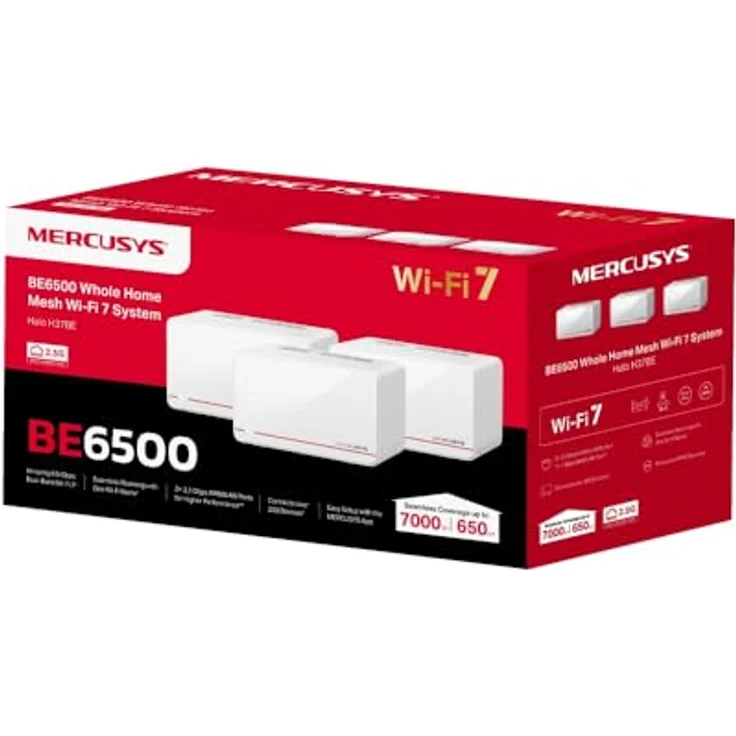 Mercusys Mercu-Halo XXX, Wi-Fi 7 Router mit erweiterter Reichweite, Weiss – Bild 1