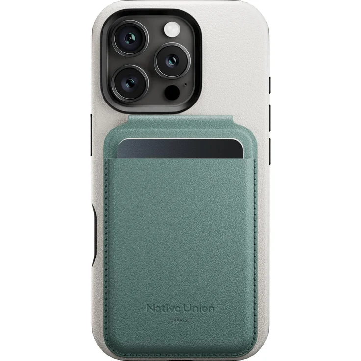Native Union Active Wallet Stand Magsafe, Handyhülle und Kartenhalter für iPhone 14/15/16, recycelte Lederalternative, unterstützt freihändiges Hoch- und Querformat