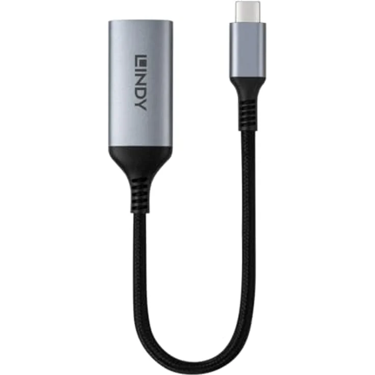 LINDY USB-C auf DisplayPort 1.4 Konverter, 8K 60Hz/4K 144Hz, HDR-Unterstützung, kompatibel mit MacBook und Thunderbolt 3 & 4, Hochgeschwindigkeits-Videoadapter, Schwarz – Bild 2