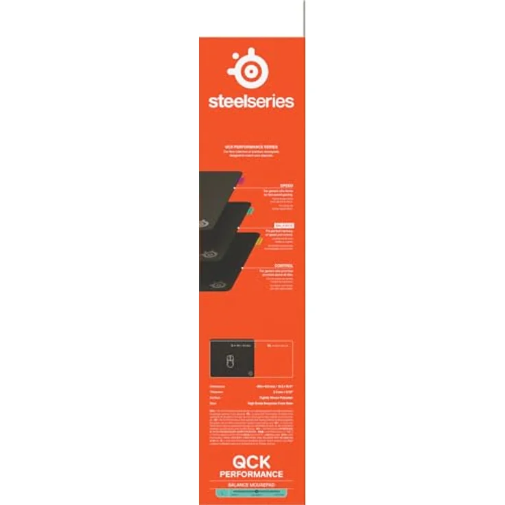 SteelSeries QcK Performance Balance L Mauspad - Gaming-Mauspad, rutschfeste Unterseite, 490 x 420 mm, schwarz – Bild 12
