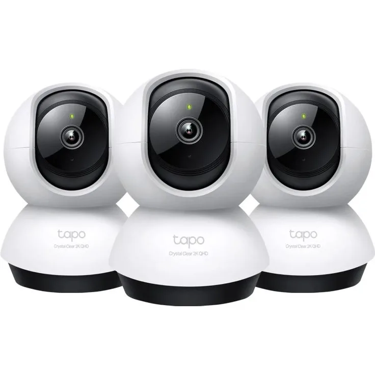 TP-Link Tapo C220 Pan & Tilt 3-Pack, Innenraum-Überwachungskameras mit 2K Auflösung, KI-Erkennung und 360-Grad-Schwenkfunktion