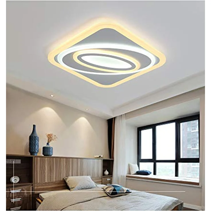 Eurotondisplay Euroton LED Deckenleuchte 094 mit Fernbedienung Lichtfarbe/Helligkeit einstellbar dimmbar LED Deckenlampe Beleuchtung (50x50cm 68W) - Flexibel dimmbar und stufenlos einstellbare Lichtfarbe - Preisvergleich – Bild 4