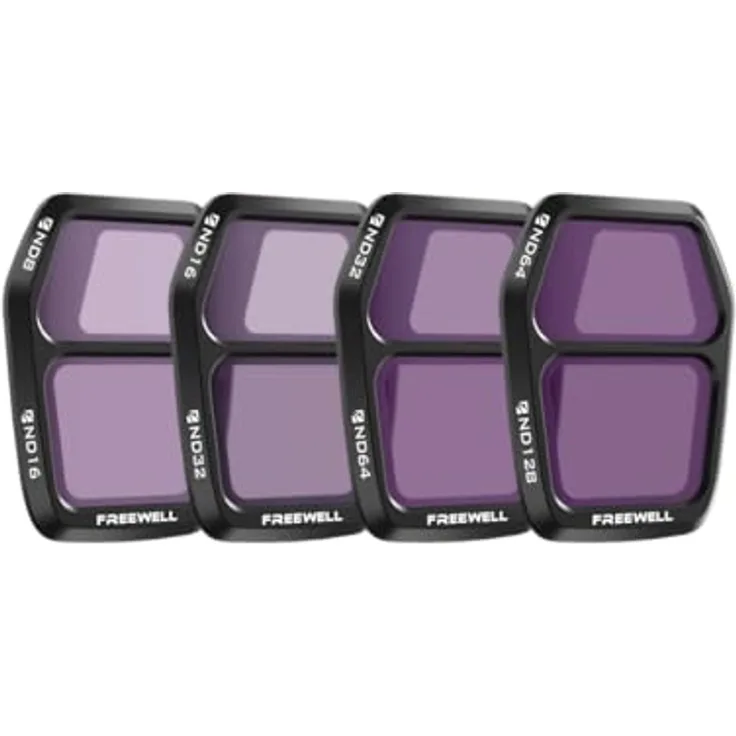 Freewell Air 3S Split ND Filter 4-Pack mit ND8/ND16, ND16/ND32, ND32/ND64, ND64/ND128 für ausgewogene Belichtung bei wechselndem Licht