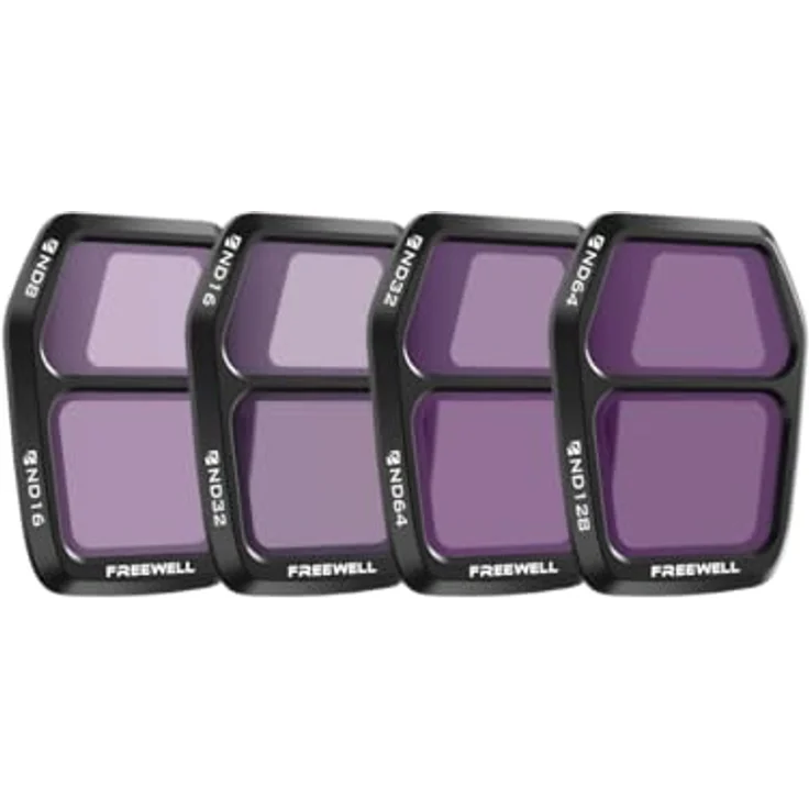Freewell Air 3S Split ND Filter 4-Pack mit ND8/ND16, ND16/ND32, ND32/ND64, ND64/ND128 für ausgewogene Belichtung bei wechselndem Licht