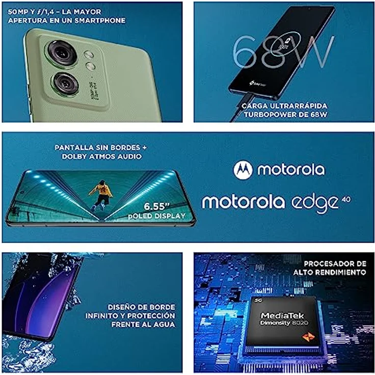 Motorola Edge 40 5G 256GB/8GB RAM Dual-SIM nebula-green – Bild 4