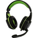Amstrad Pro Gamer Basic AMS H555 grün mit LED-Hintergrundbeleuchtung – 40 mm Power Bass mit integriertem Mikrofon, Lautstärkeregler