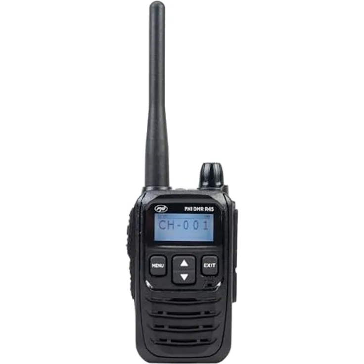 PNI DMR R45, Tragbarer Radiosender mit 16 digitalen und 99 analogen Kanälen, Sprachaufzeichnungsfunktion, Li-Ion 2000 mAh Akku, Dual-Mode 446 MHz