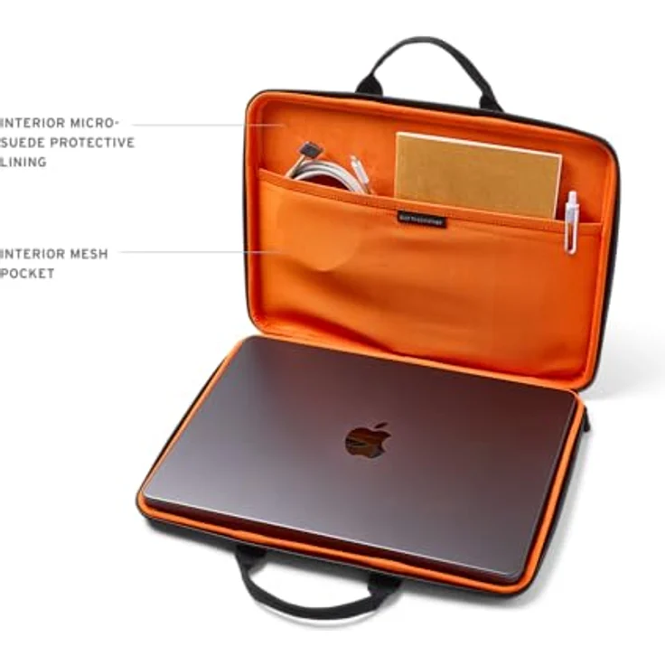 URBAN ARMOR GEAR Civilian Shock Sleeve Laptoptasche 13-14 Zoll, EVA Case mit Mikrovelourslederfutter, Tragegriff und doppelt unkomplizierten Reißverschlüssen, schwarz – Bild 5