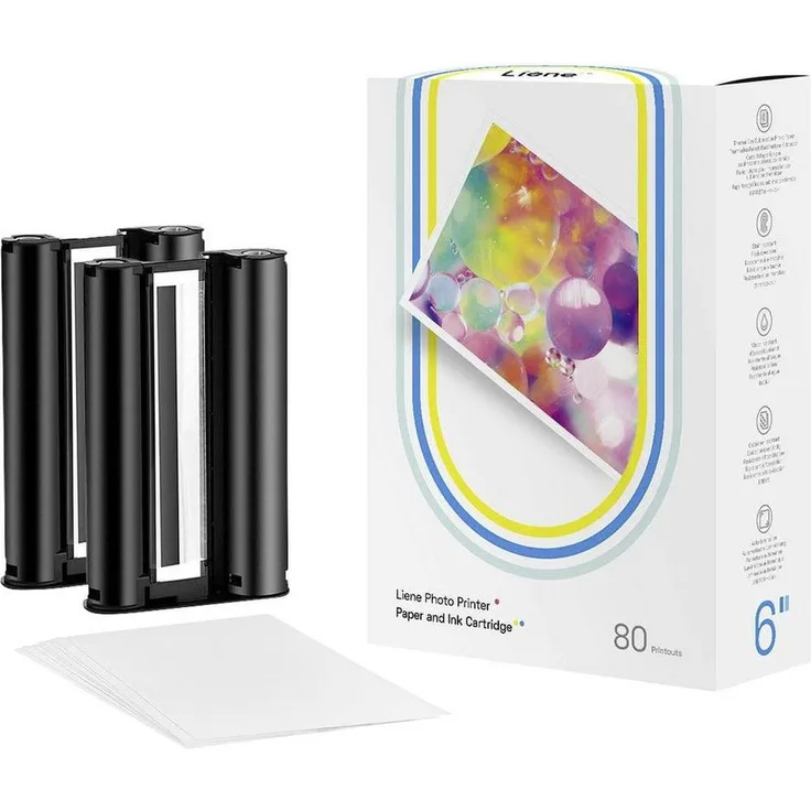 Liene Fotopapier 4x6 Photo Printer Paper 80 Sheets & 2 Ink, langlebig und praktisch, kompatibel mit allen Druckermodellen