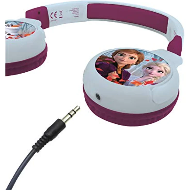 Lexibook HPBT010FZ Frozen 2-in-1-Bluetooth-Kopfhörer für Kinder-Disney ELSA Anna Olaf-Stereo Wireless Wired, Kindersicher für Jungen Mädchen, faltbar, verstellbar, blau-lila – Bild 2