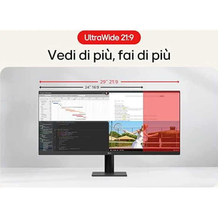 LG UltraWide 29U511A-B.AEU, 29 Zoll Ultrawide PC-Monitor mit IPS-Panel, UWFHD Auflösung (2560 x 1080), 100 Hz, sRGB 99%, neigbar – Bild 2