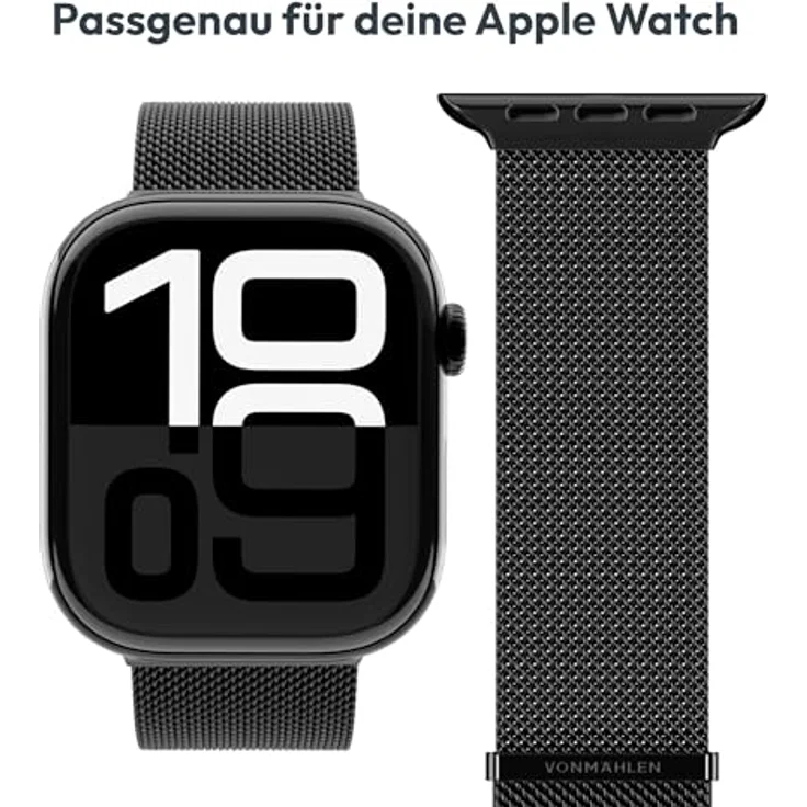 Vonmählen Milanese Loop 2 Armband für Apple Watch 40 | 41 | 42 mm, Schwarz, versandkostenfrei – Bild 6