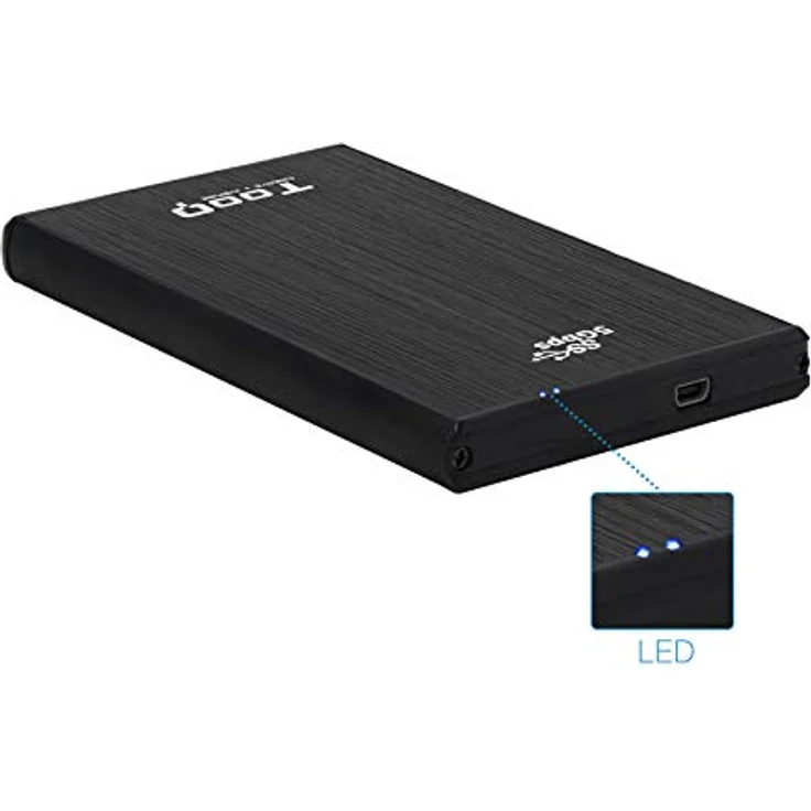 TooQ TQE-2522B - Gehäuse für 2,5 Zoll Festplatten (SATA I-II-III bis 9,5 mm Höhe, USB 3.0), Aluminium, LED Anzeige, schwarz, 50 g – Bild 10
