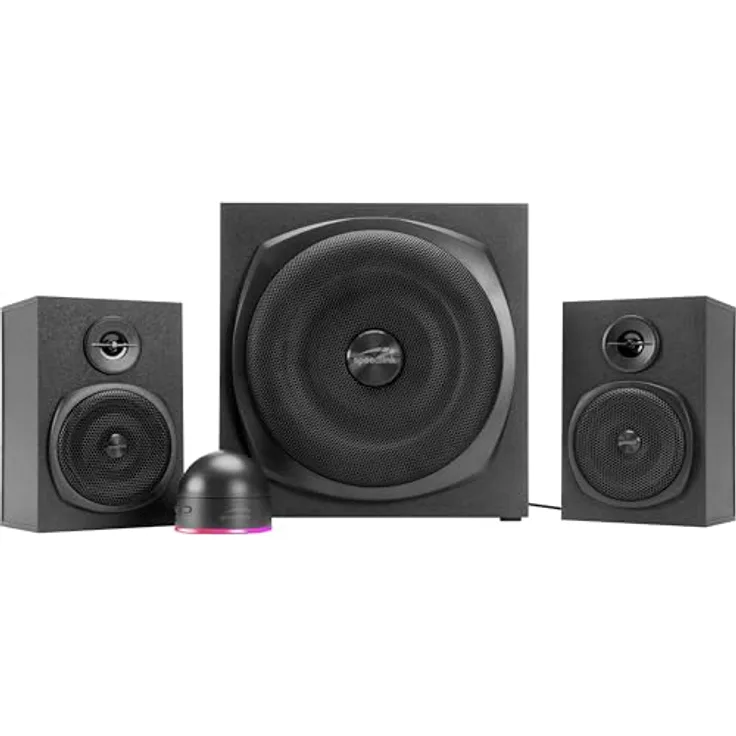 Speedlink GRAVITY LT 2.1 Subwoofer System, kraftvolles PC Lautsprechersystem mit Bluetooth und Fernbedienung, schwarz