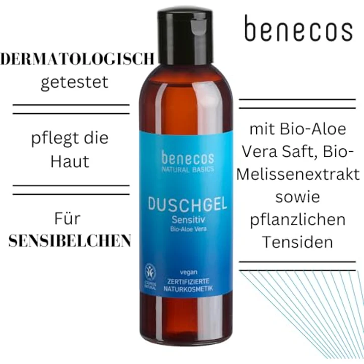 benecos Natural Basics - Duschgel Bio-Orange Energie - 200ml - vegan - derm. getestet, Orange – Bild 5