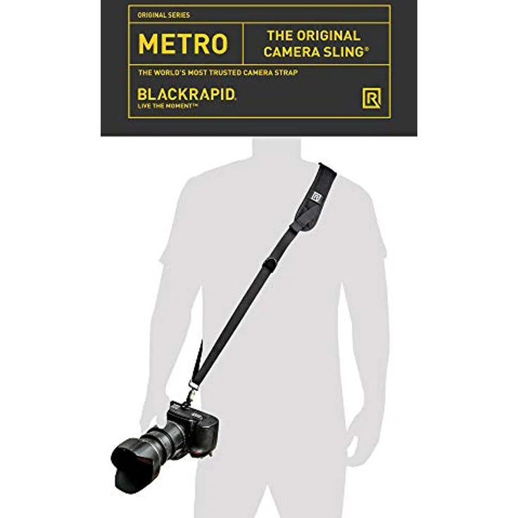 BlackRapid Metro Camera Sling - Original Kameraschlinge mit Schulterpolster aus Nylon und Duraflex-Schnalle, Schwarz – Bild 2