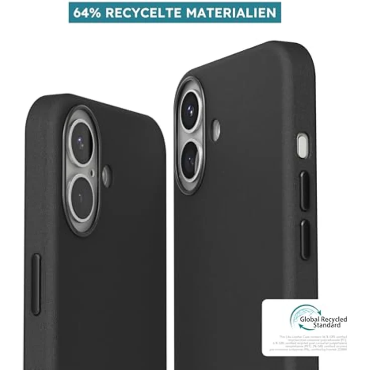 Vonmählen Like Leather Case Cover für Apple iPhone 16, Schwarz, Handytasche aus Leder, versandkostenfrei – Bild 5