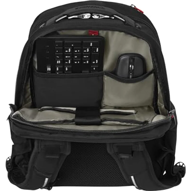 WENGER Cosmic Laptop-Rucksack, recyceltes Außenmaterial, 30 l, Damen Herren, Schwarz – Bild 5
